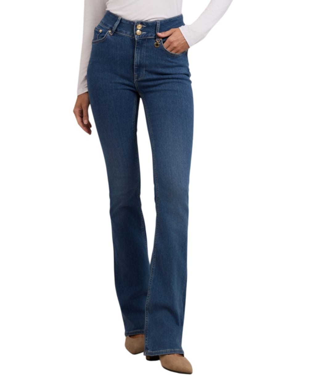 Women's Holland Cooper High Rise Flared Jeans - Denim