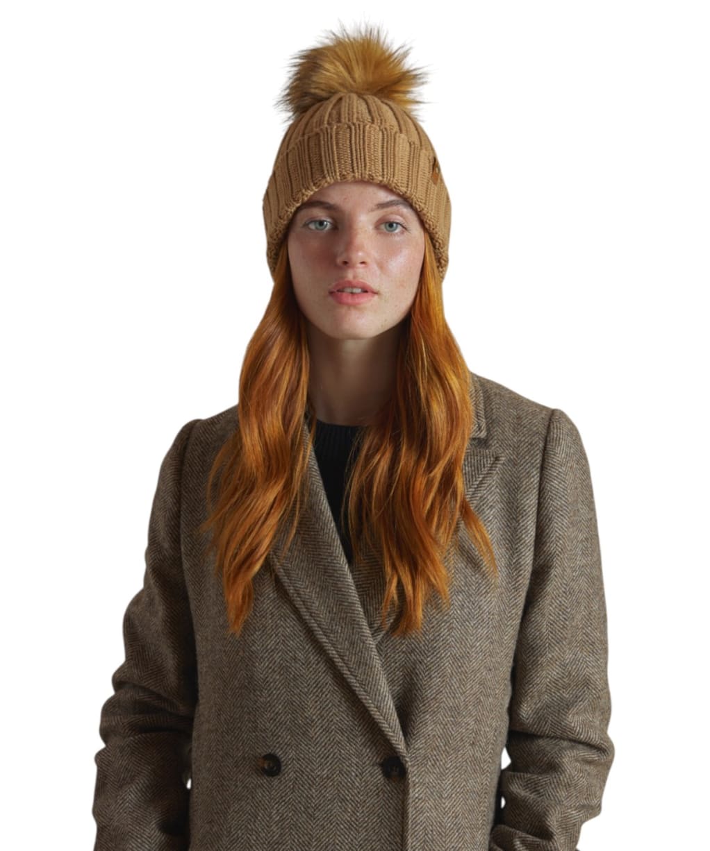 Women's Fairfax & Favor Signature Bobble Hat - Camel
