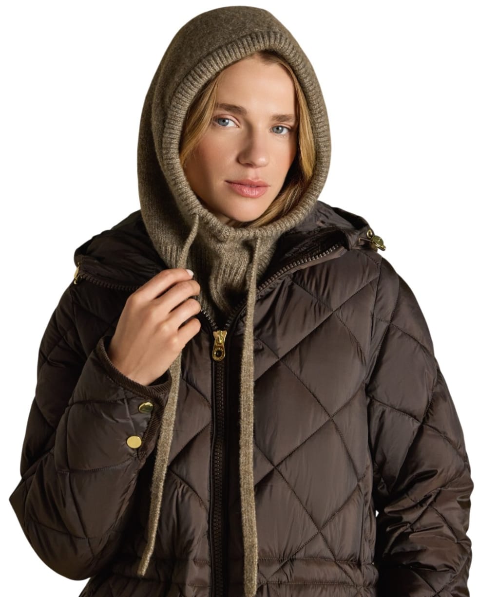 Women's Joules Knitted Hood - Mocha Brown
