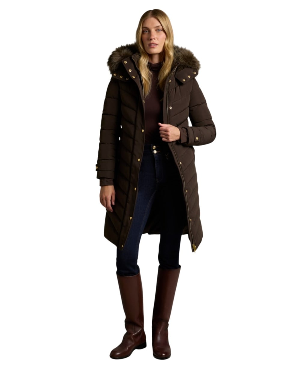 Women's Holland Cooper Chamonix Quilted Coat - Heraldic Chocolate