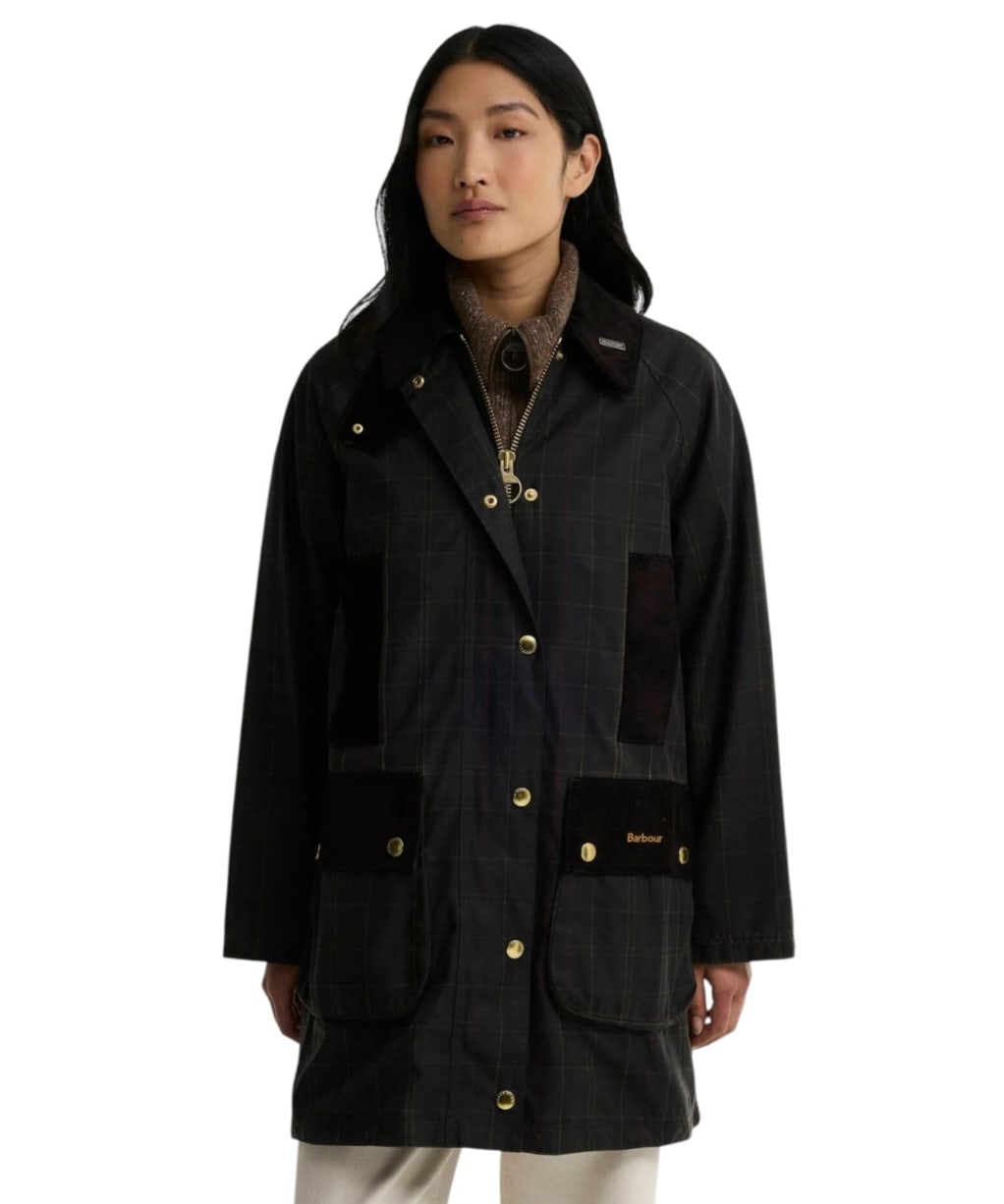 Women's Barbour Tartan Reimagined Icons Tartan Modern Beaufort Waxed Jacket - CLASSIC TARTAN/O