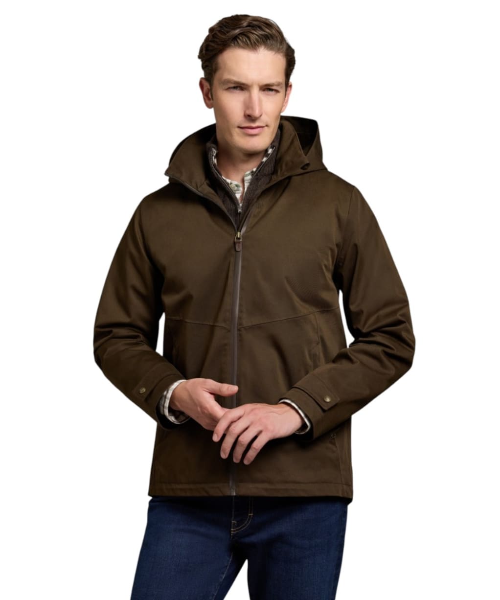 Men's Holland Cooper Essential Waterproof Jacket - Olive Brown