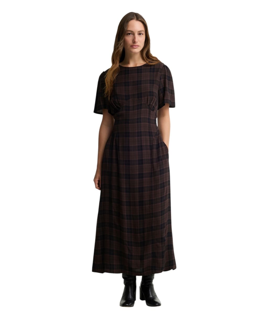 Women's Barbour Wynn Midi Dress - Rustic Shadow Tartan