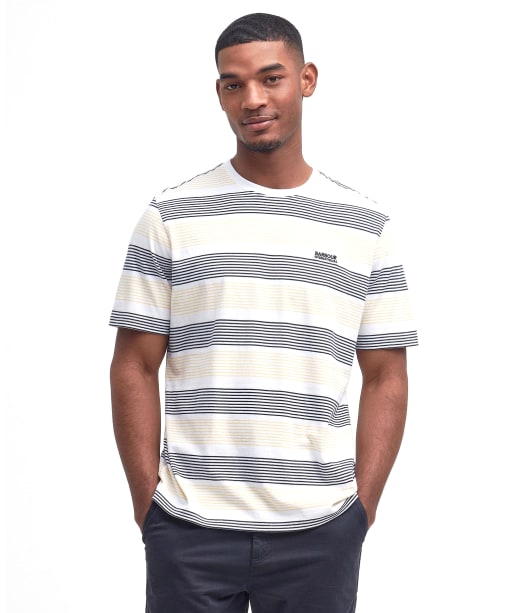 Men's Barbour International Putney Striped T-Shirt - Bright White