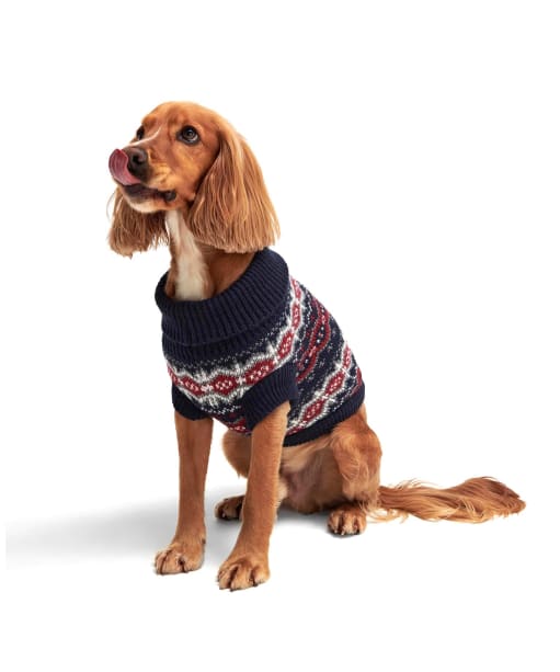 Barbour Case Fair Isle Dog Jumper - Blue Granite