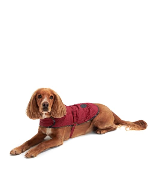 Barbour Dog Bone Quilted Dog Coat - Cranberry