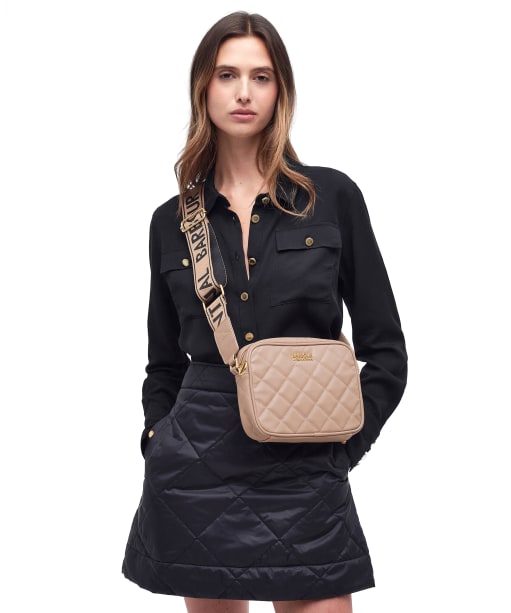 Women's Barbour International Quilted Sloane Crossbody Bag - Camel