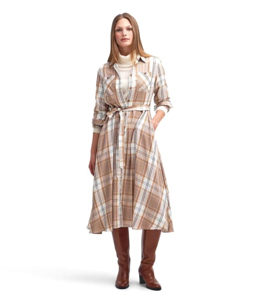 Marianne Dress - Winter White Smoke Tartan