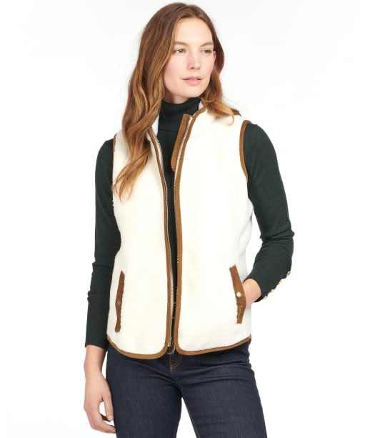 Women’s Barbour Burford Fleece Gilet - Winter Pearl