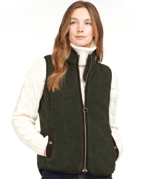 Women’s Barbour Burford Fleece Gilet - Olive