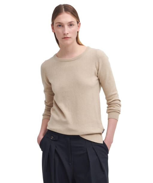 Women’s Barbour Pendle Crew Knit Sweater - HONEY/HESSIAN TA