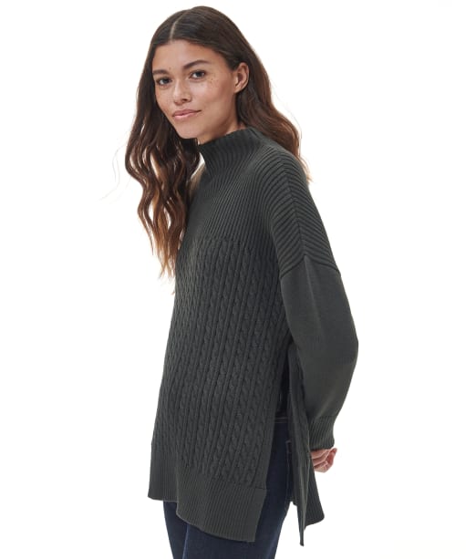 Women’s Barbour Stitch Guernsey Cape Jumper - Olive