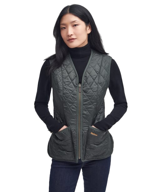 Women's Barbour Betty Fleece Waistcoat / Zip-In Liner - Dark Olive