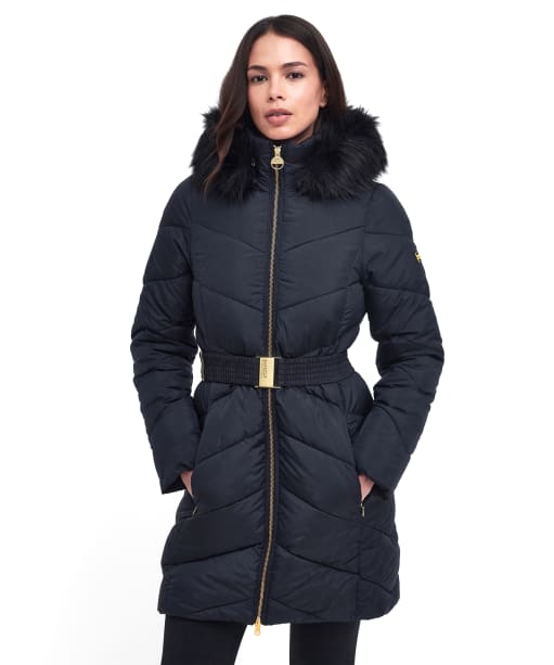 Women's Barbour International East Moor Quilted Jacket - Black