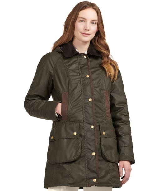 Women's Barbour Bower Waxed Jacket - Olive