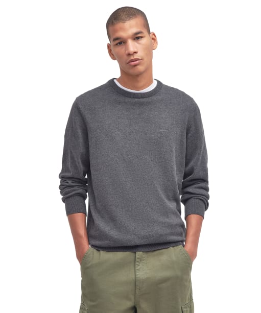 Men's Barbour Pima Cotton Crew Neck Sweater - Charcoal