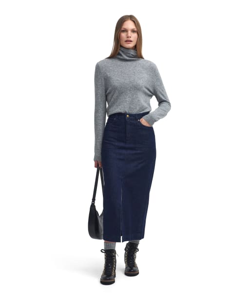 Cassie Midi Sk - Dark Indigo Wash