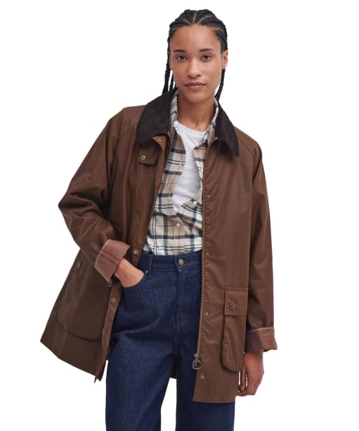 Women’s Barbour Tain Waxed Jacket - BARK/MUTED