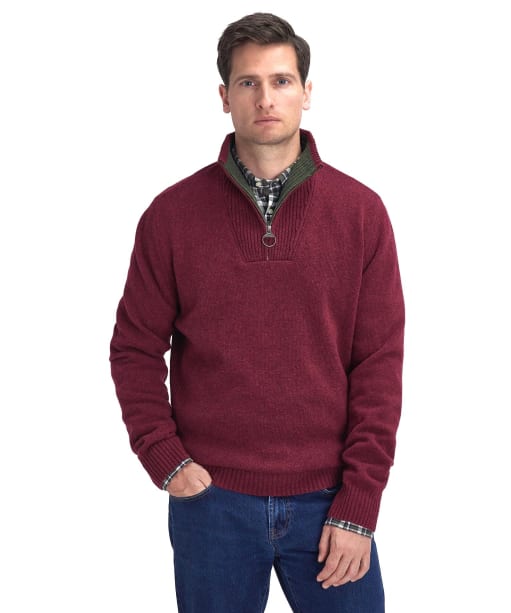 Men's Barbour Nelson Half Zip Sweater - Port