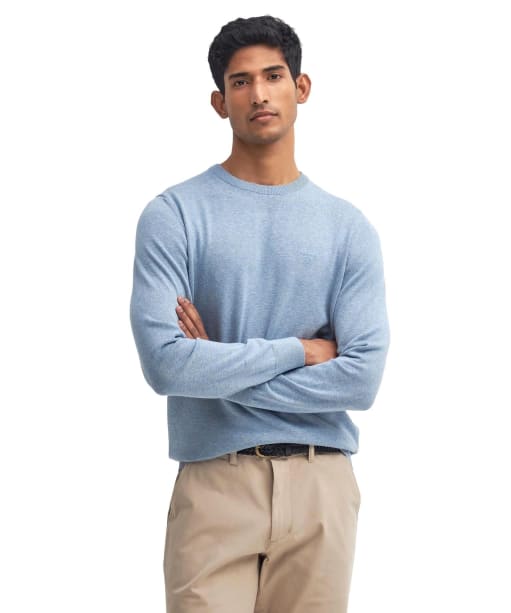 Men's Barbour Pima Cotton Crew Neck Sweater - Mineral Blue