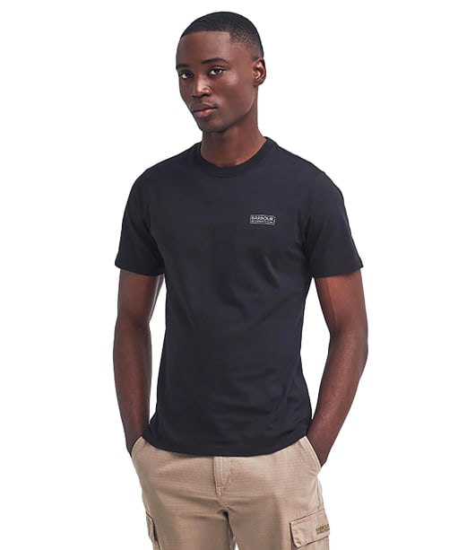 Men's Barbour International Small Logo Tee - BLACK/PEWTER 2