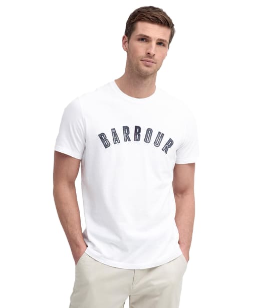 Men's Barbour Ancroft Tartan Cotton T-Shirt - White