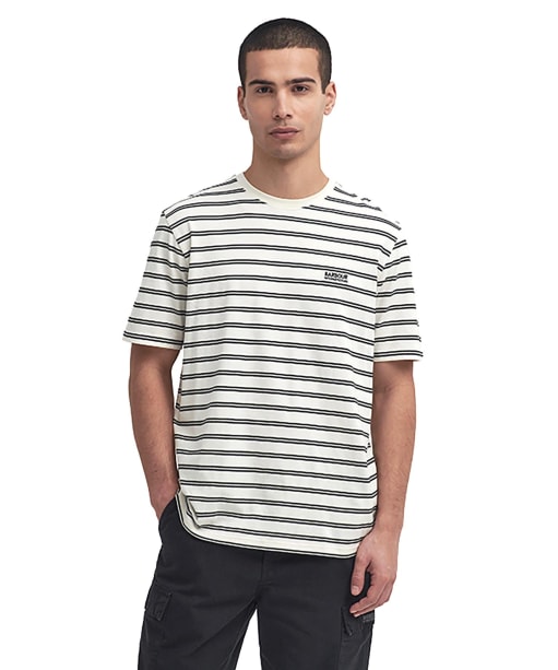 Men's Barbour International Bernie Stripe Cotton T-Shirt - Whisper White