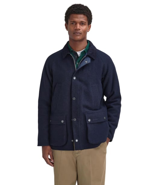 Men's Barbour Bedale Wool Jacket - NAVY/GREENLOCH