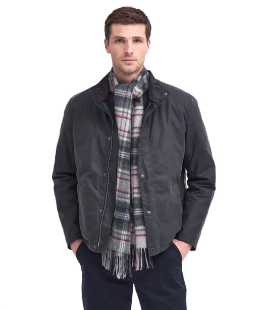 Barbour New Check Tartan Scarf - Blue Granite