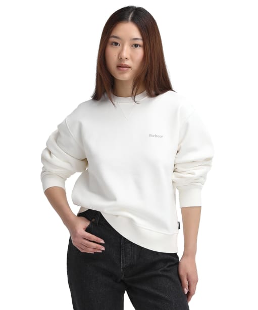 Women's Barbour Bede Oversized Crew Sweatshirt - Whisper White