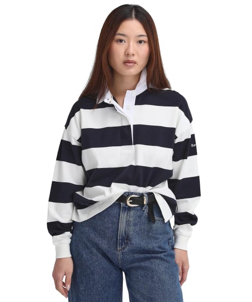 Women's Barbour Marsden Oversized Rugby Top - Navy Stripe