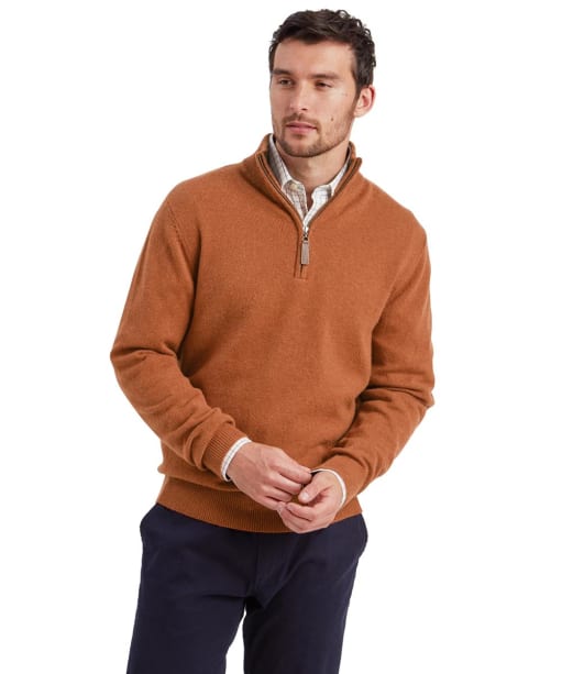 Men s Schoffel Lewis Lambswool 1 4 Zip Jumper