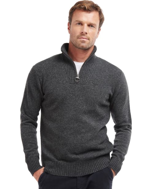 Men s Barbour Essential Wool Half Zip Sweater