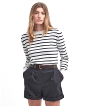 Women's Barbour Ellewood Stripe Knitted Jumper - Cloud / Navy