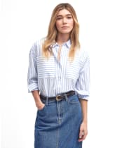Women's Barbour Nicola Shirt - White / Blue Stripe