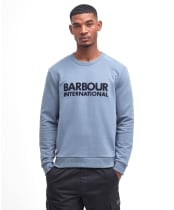 Men's Barbour International Brockley Crew Neck Sweatshirt - Dusty Blue
