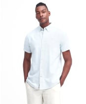 Men's Barbour Oxtown Short Sleeve Tailored Shirt - Blue Chalk