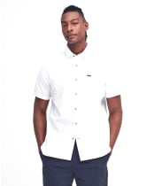Men's Barbour Thermond Regular Short Sleeve Seersucker Summer Shirt - White