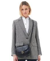 Women's Barbour Laire Medium Leather Saddle Bag - Black
