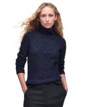 Women's Barbour Burne Roll Neck Knit - Navy