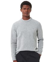 Men's Barbour Patch Crew Neck Lambswool Sweater - Light Grey Marl