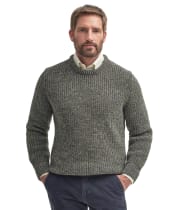 Men's Barbour New Tyne Crew Neck Sweater - Derby Tweed