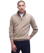 Men's Barbour Nelson Half Zip Sweater - Stone