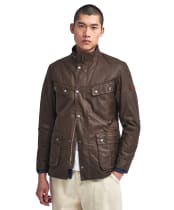 Men's Barbour International Duke Waxed Jacket - Bark