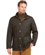 Men's Barbour Hereford Waxed Jacket - Olive
