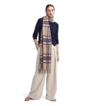 Women's Barbour Lonnen Check Scarf - White Pepper