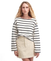 Women's Barbour Caroline Crew Neck Sweatshirt - EGGSHELL STRIPE
