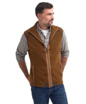 Men's Barbour Langdale Fleece Gilet - Rust Brown