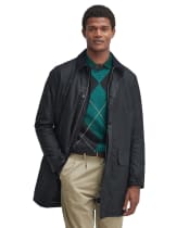 Men’s Barbour Waxed Mac - Black / Greenloch
