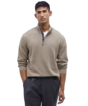 Men’s Barbour Cotton Half Zip Sweater - Green Slate